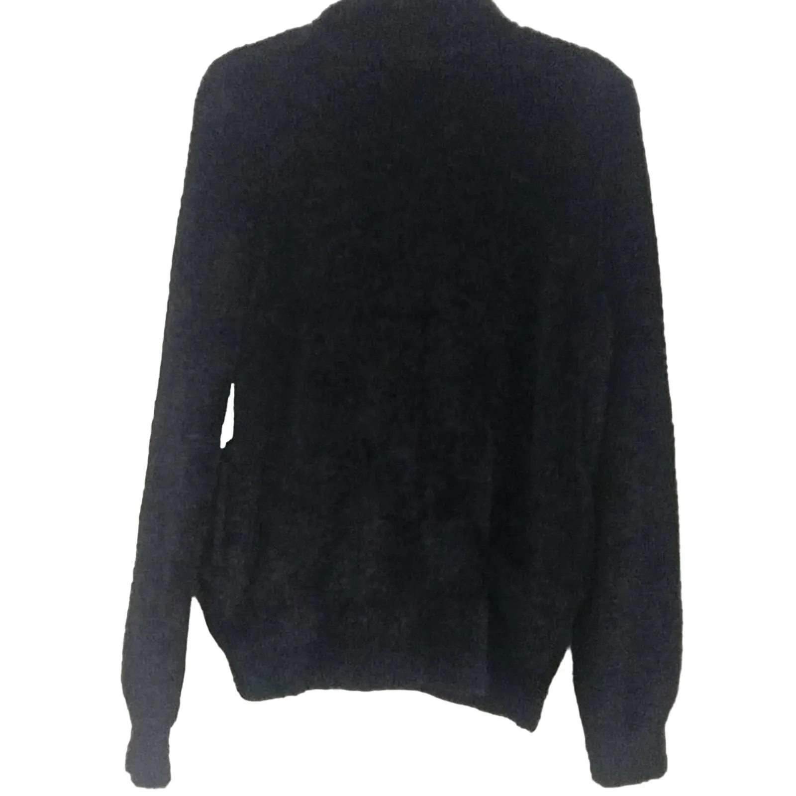 Susina Teddy Faux Fur Black Cardigan Sweater L