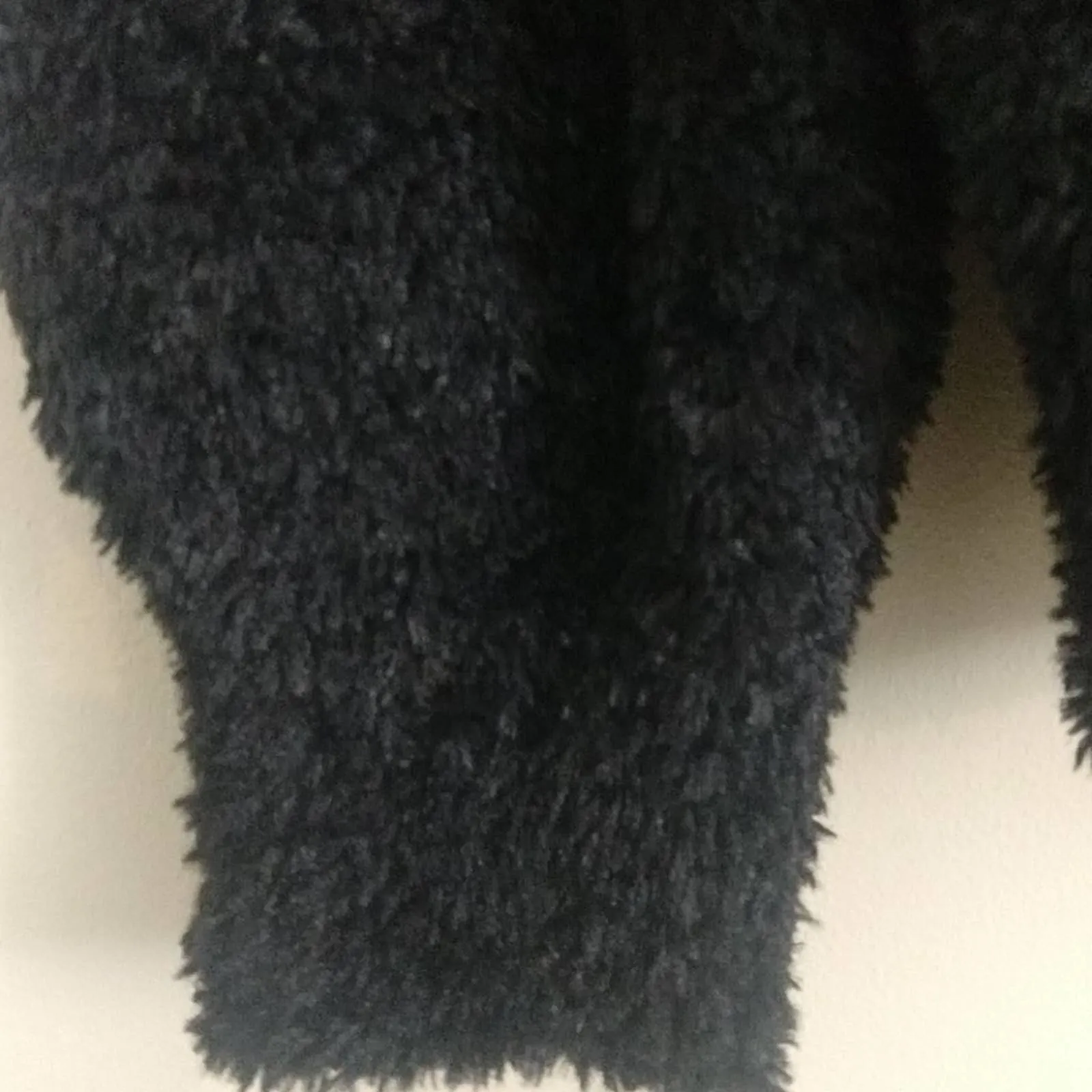 Susina Teddy Faux Fur Black Cardigan Sweater L