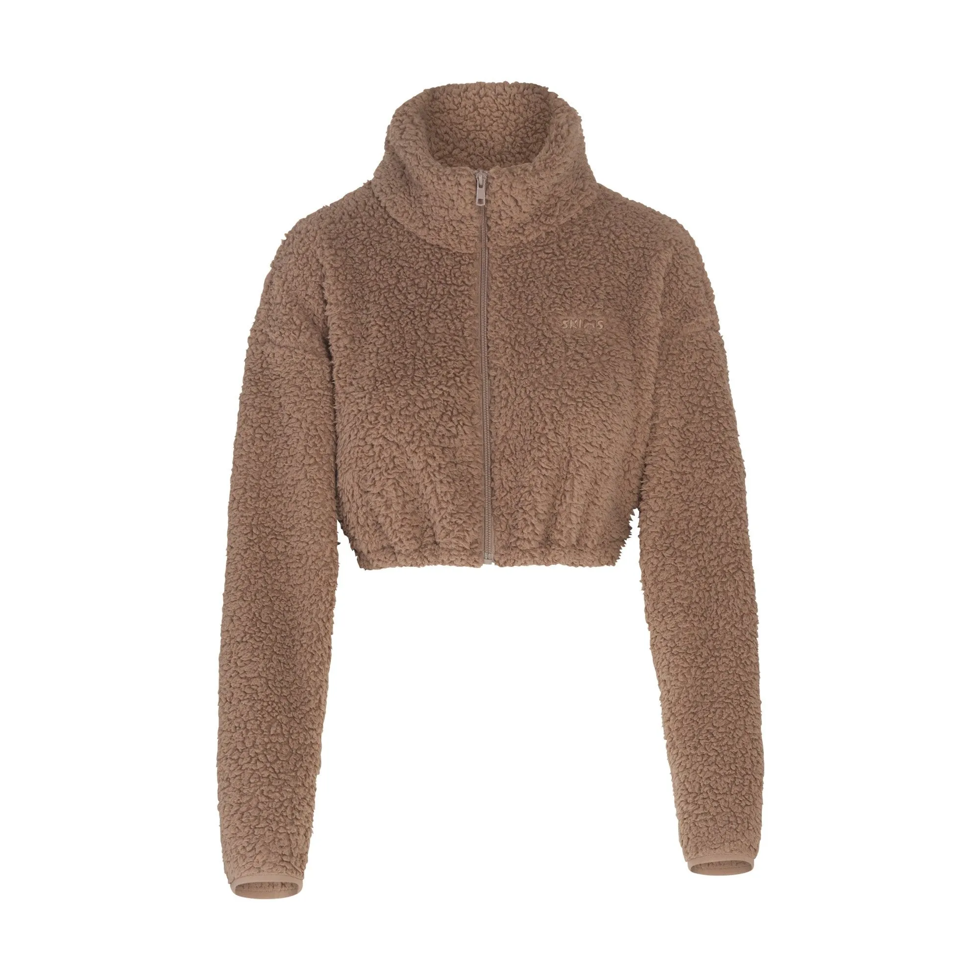 TEDDY ZIP UP CROP JACKET | DESERT