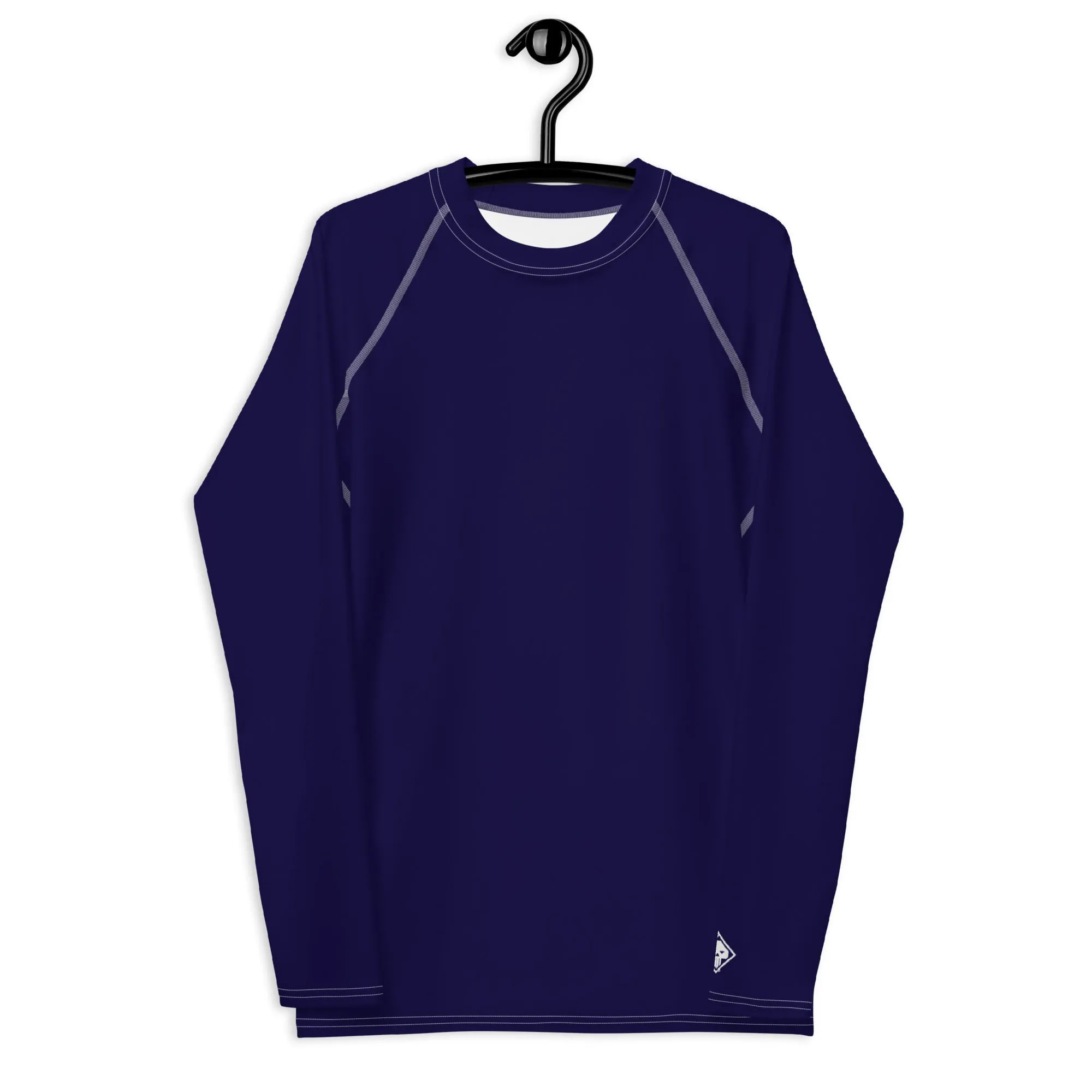 Timeless Comfort: Solid Color Rash Guard for Men - Midnight Blue