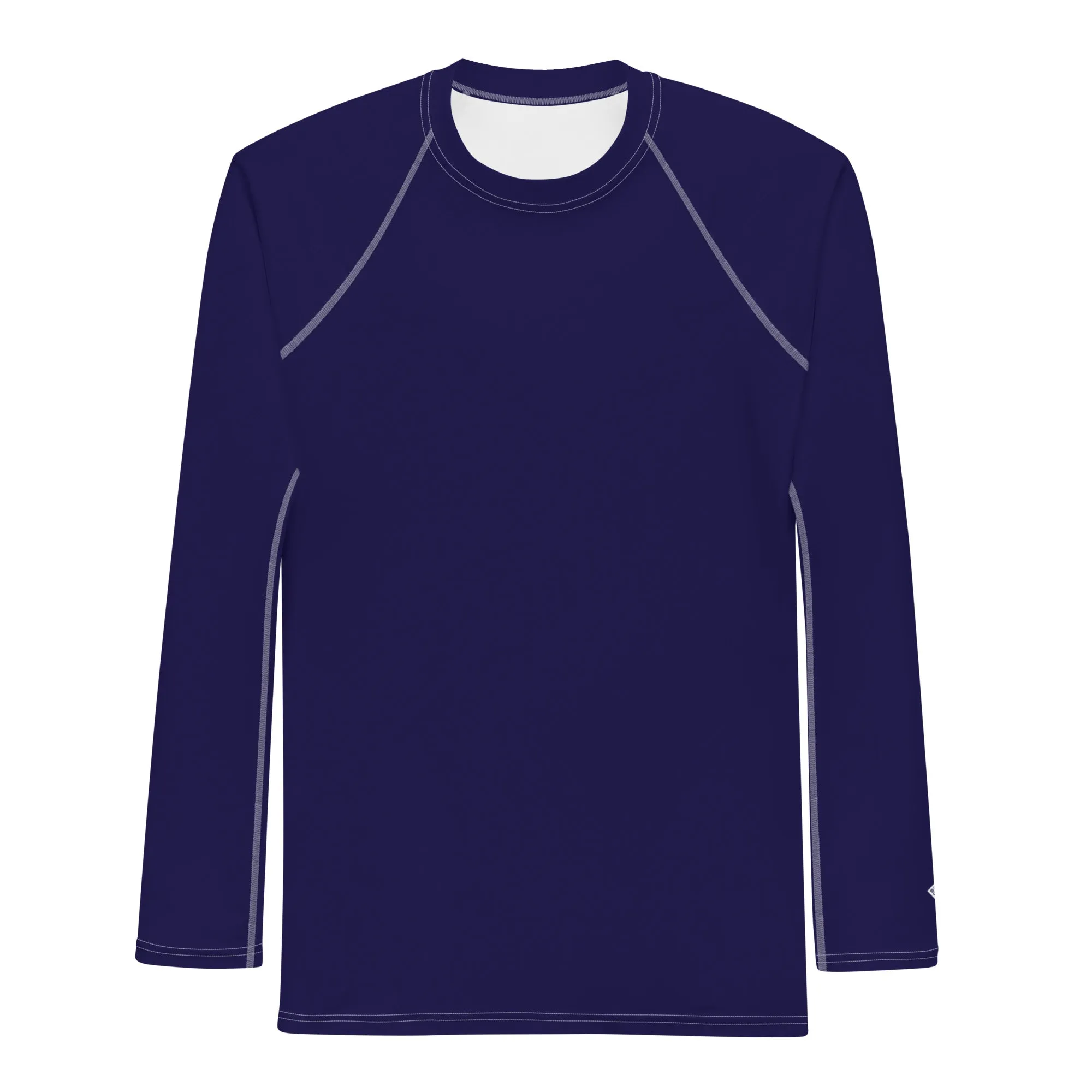 Timeless Comfort: Solid Color Rash Guard for Men - Midnight Blue