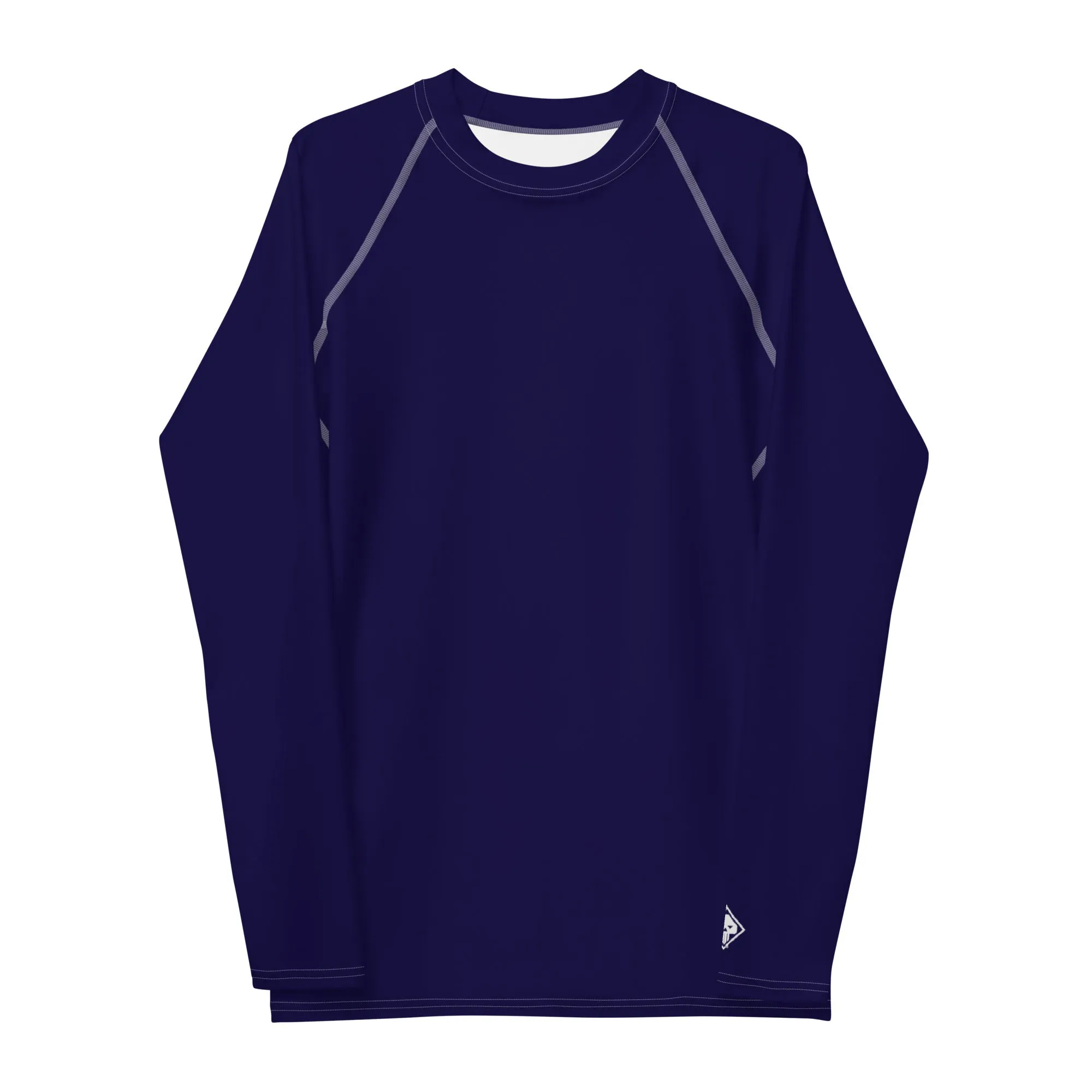 Timeless Comfort: Solid Color Rash Guard for Men - Midnight Blue