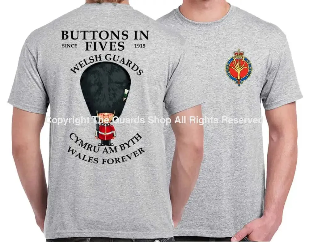 WELSH GUARDS BUTTONS IN FIVE'S DOUBLE PRINT T-Shirt