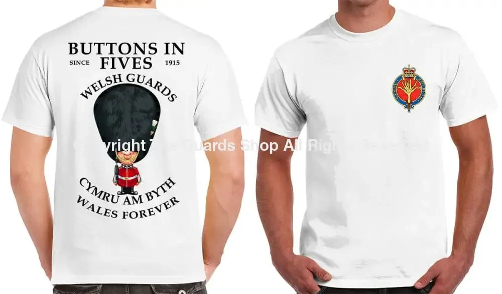 WELSH GUARDS BUTTONS IN FIVE'S DOUBLE PRINT T-Shirt