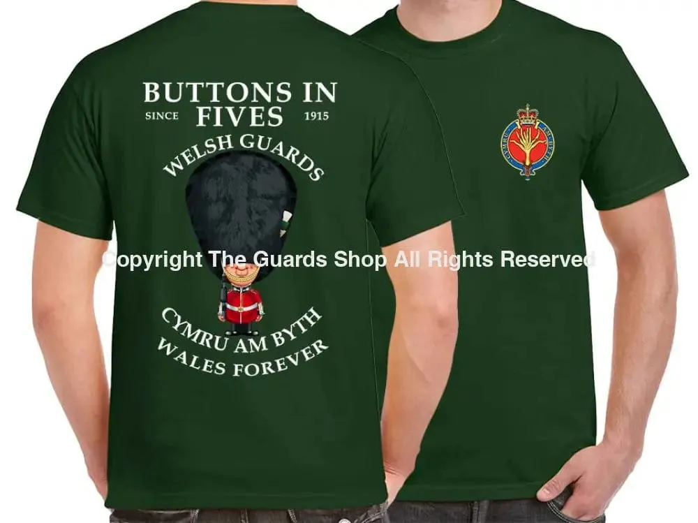 WELSH GUARDS BUTTONS IN FIVE'S DOUBLE PRINT T-Shirt