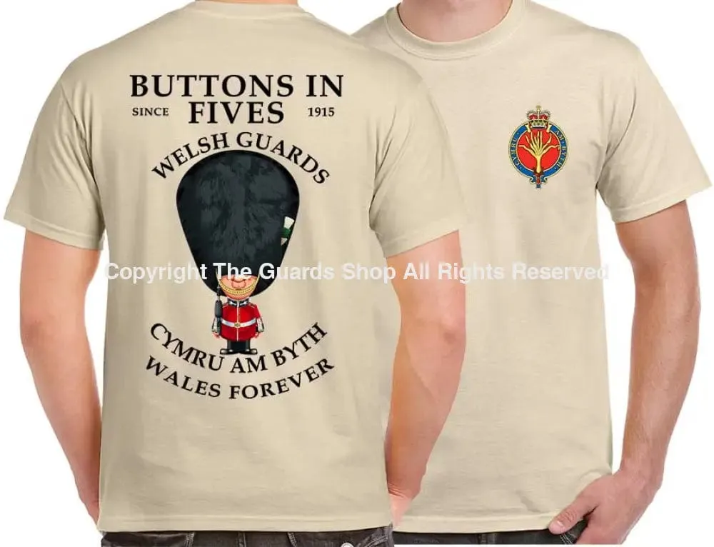 WELSH GUARDS BUTTONS IN FIVE'S DOUBLE PRINT T-Shirt