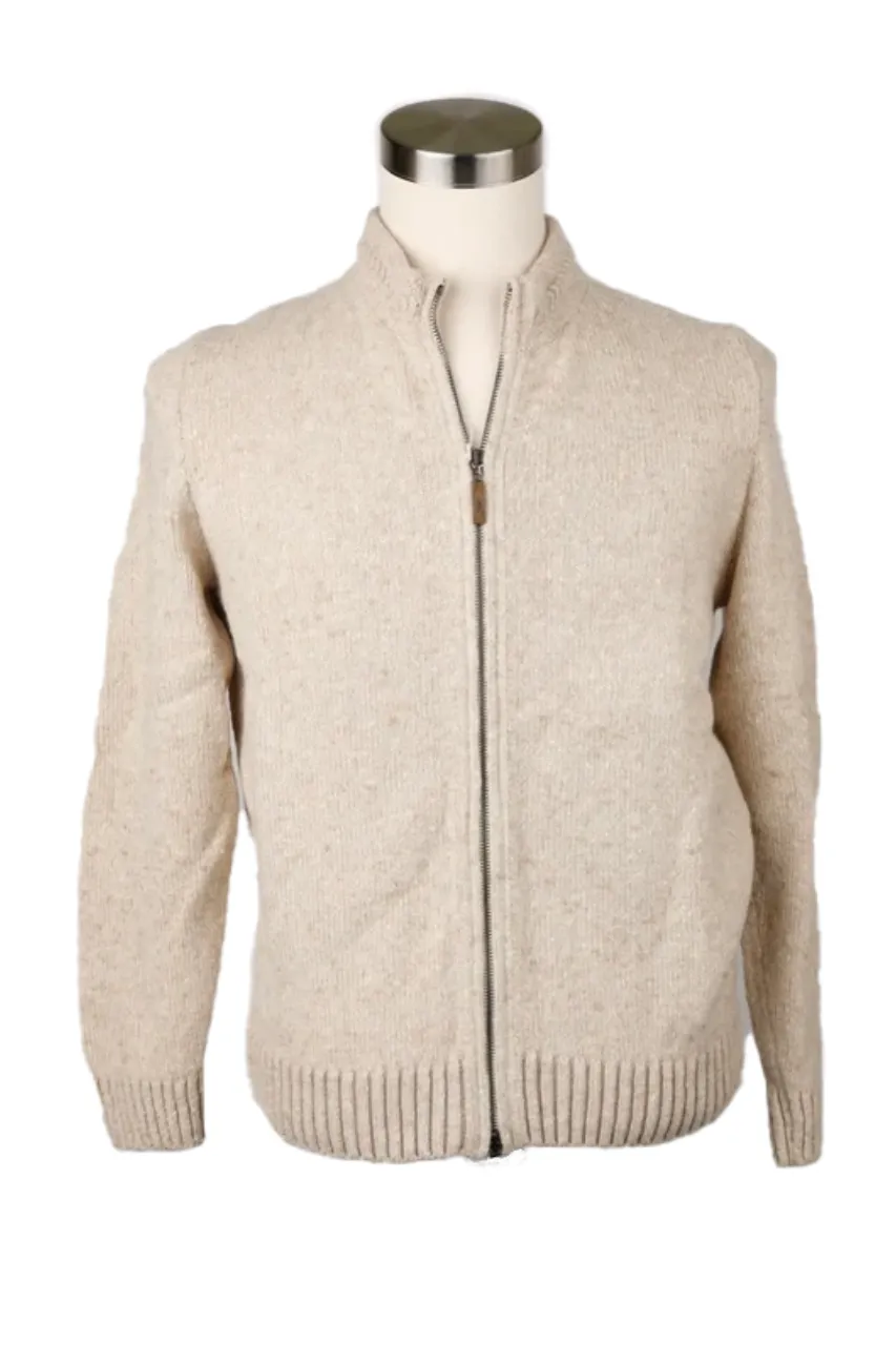 Wool-Cashmere Zip Up Sweater